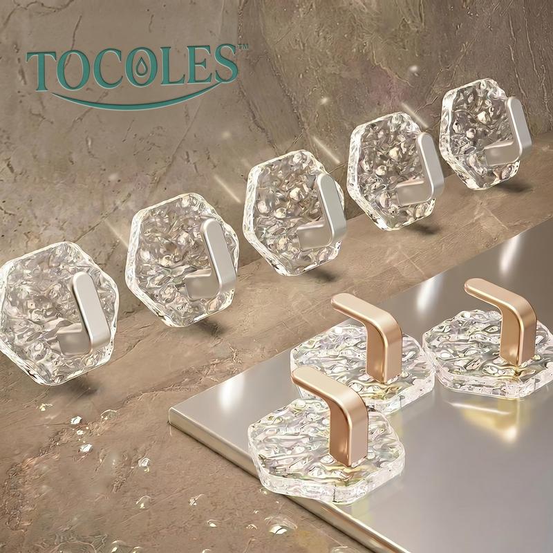 Preserveup Self-Adhesive Hooks 10/20 Pack Hexagonal Ripple Design Heavy Duty Sticky Hooks