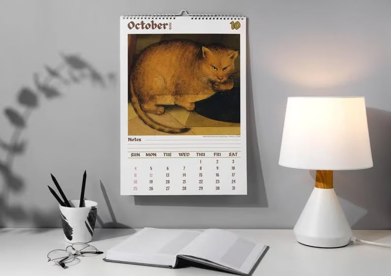 🗓️Weird cats in renaissance 2026 Wall Calendar