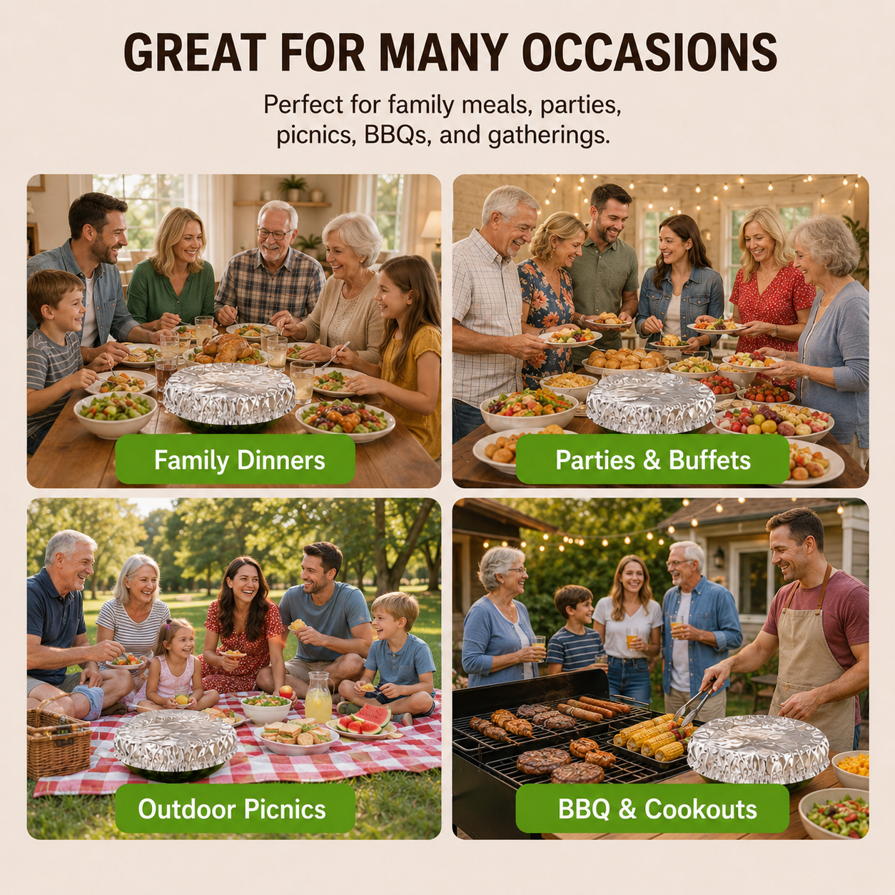 Uspoplarshop Home dining table & food container aluminum foil heat-retaining cover ( 10pcs )