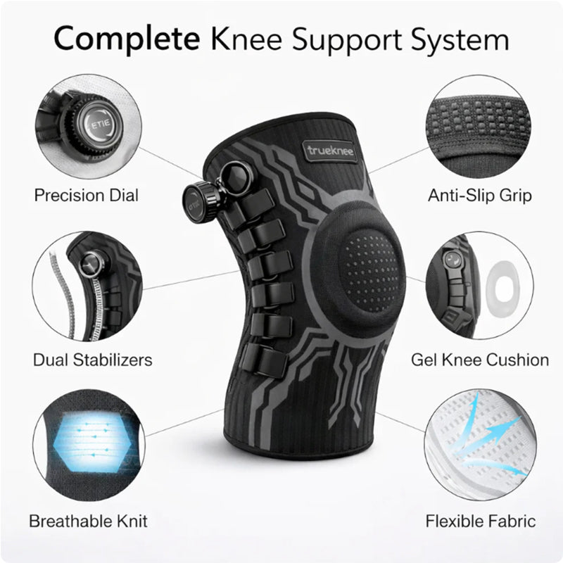 KneeFix Dial Adjustable Knee Brace with Silicone Cushion Support