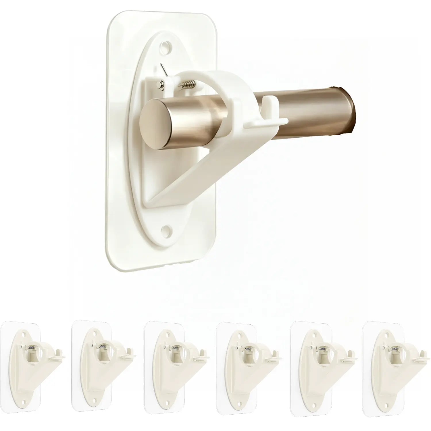 Fvaulity New Self Adhesive Rod Brackets, No Drill Needed Curtain Rod Holders