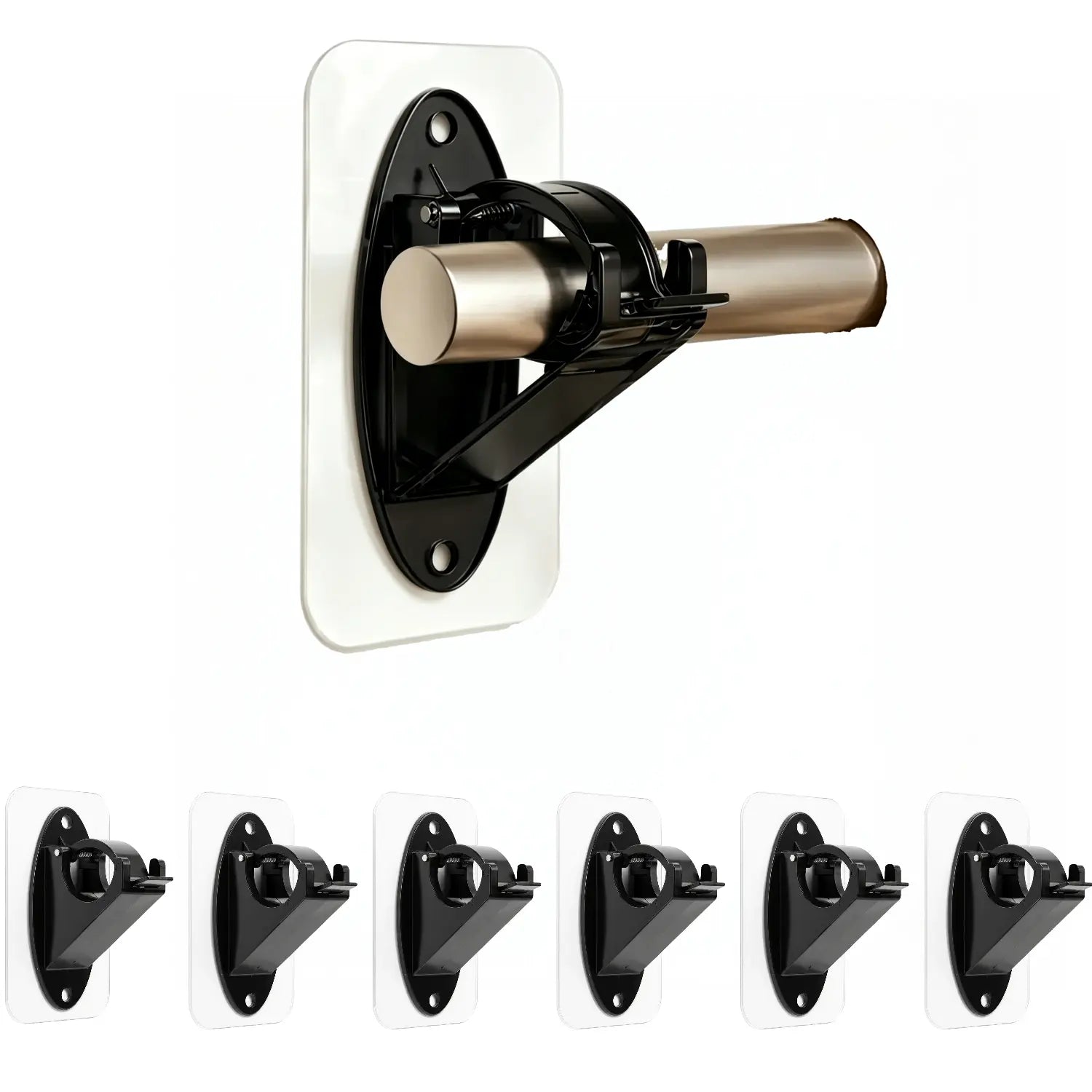 Fvaulity New Self Adhesive Rod Brackets, No Drill Needed Curtain Rod Holders