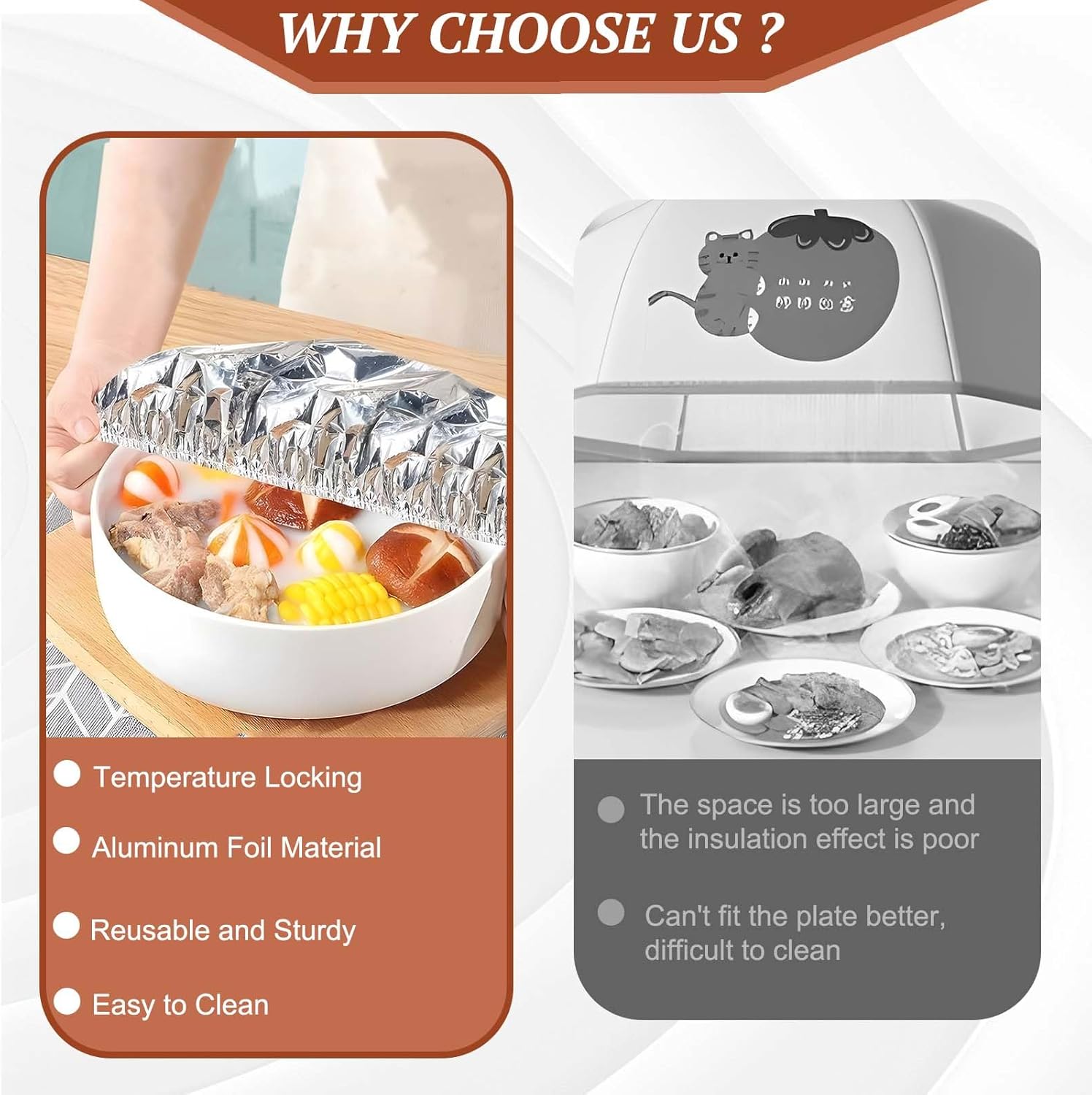 Fvaulity Home dining table & food container aluminum foil heat-retaining cover