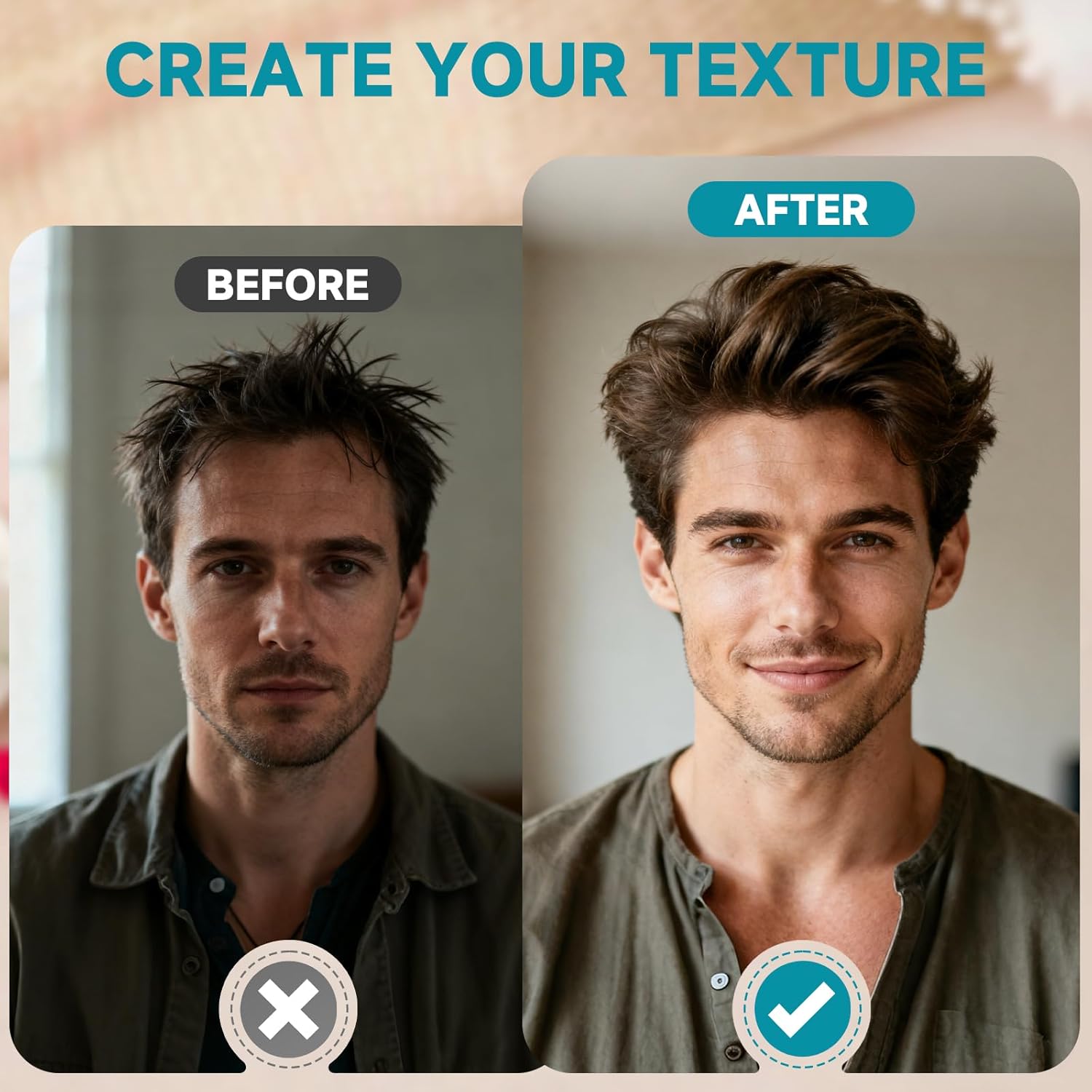 Doresty Voluminous Wide-toothed Hair Comb Men's Fluffy Texture