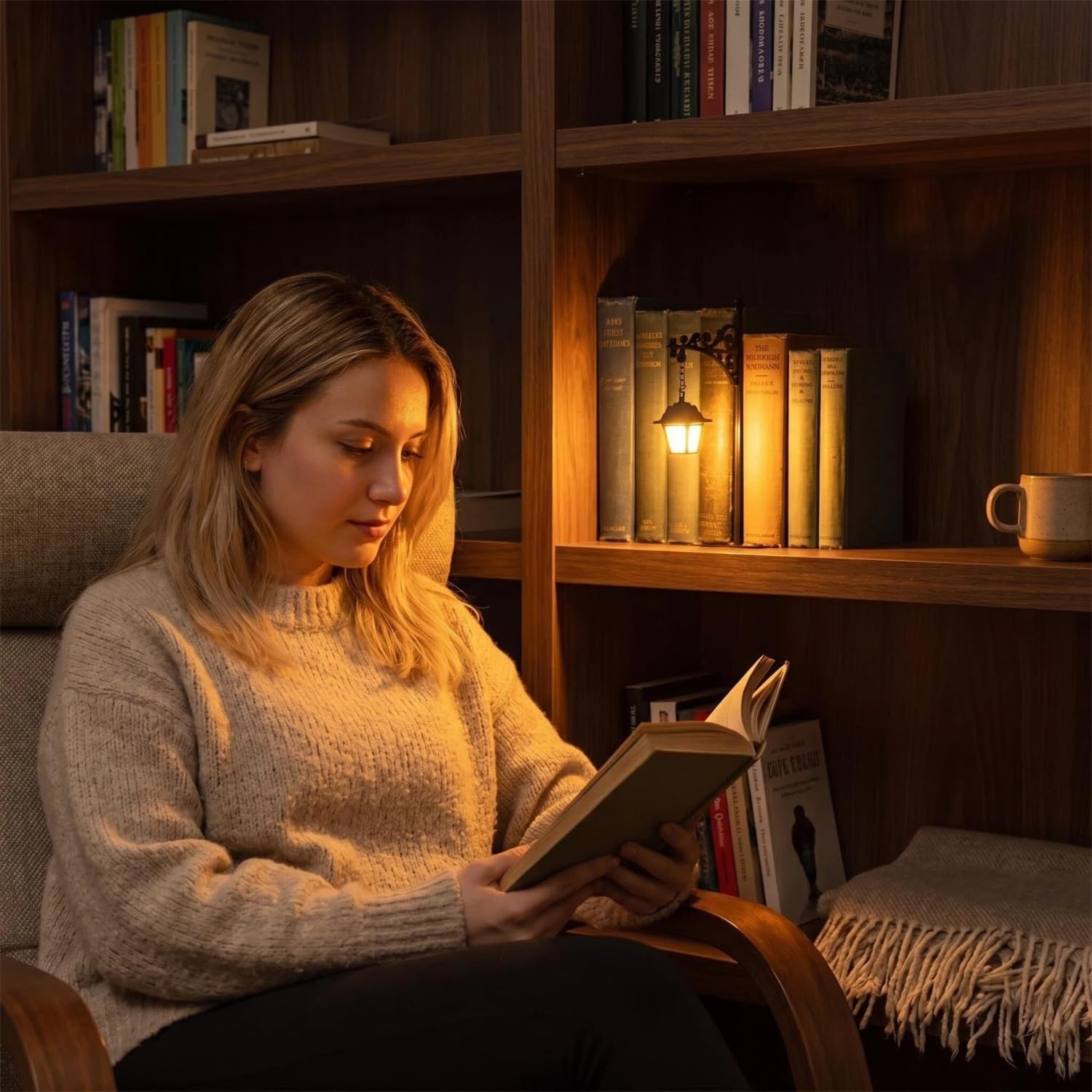 Krejova Mini Bookshelf Lamp - Library Lantern