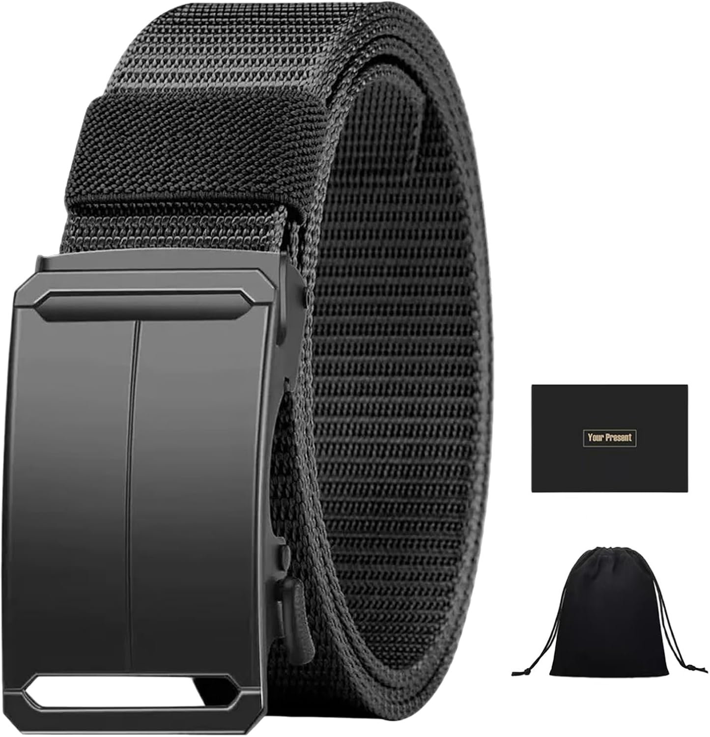 Shoplarke Stretch-Fit Tactical Belt – Ultra-Light Ratchet Web Belt for Outdoor, Work & EDC