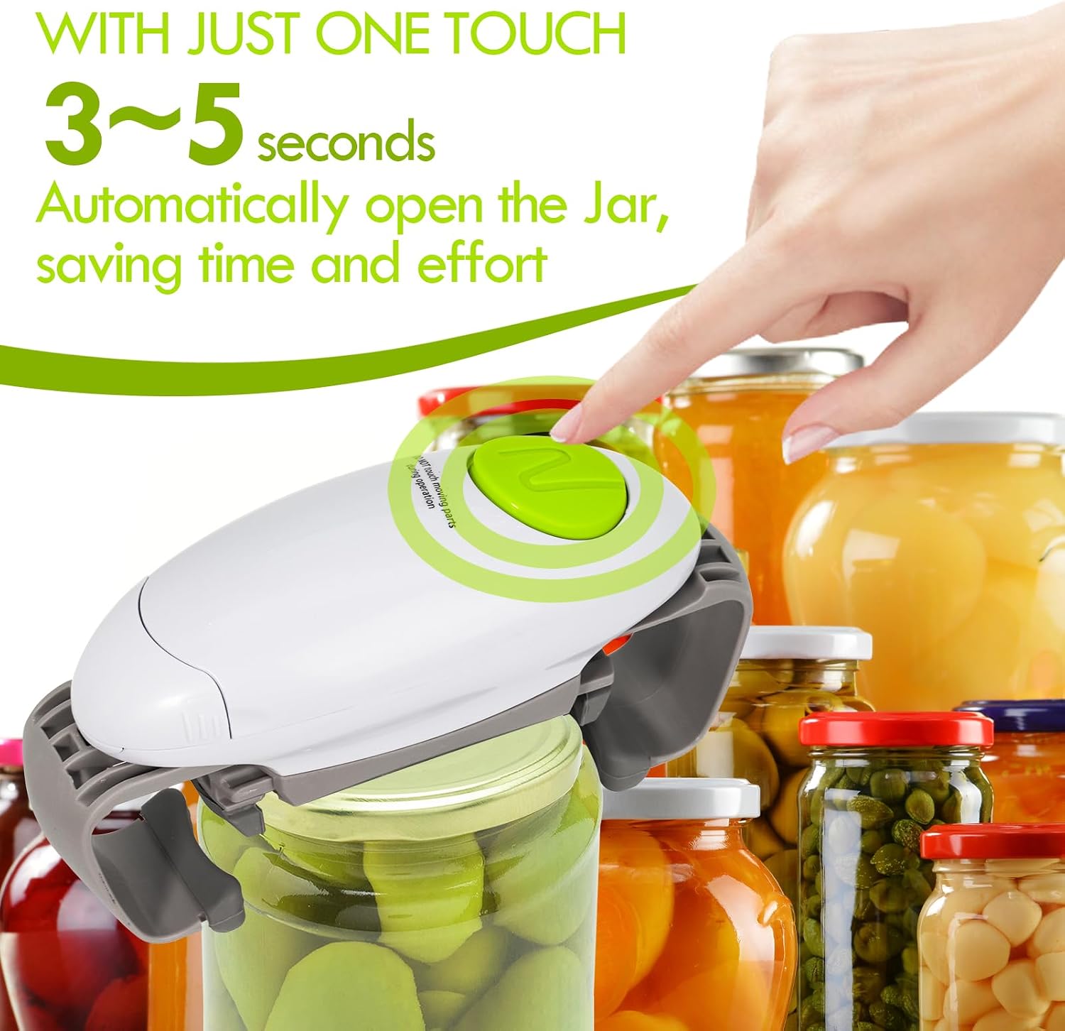 Stamny Electric One-Touch Jar Opener — Automatic Hands