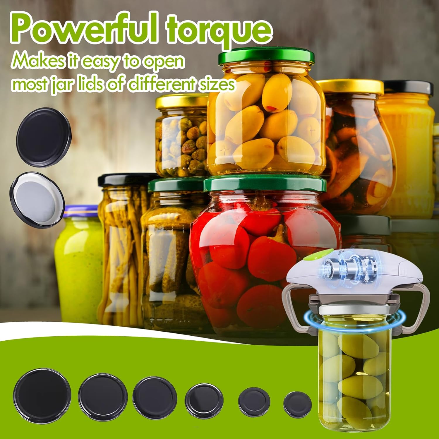 Stamny Electric One-Touch Jar Opener — Automatic Hands