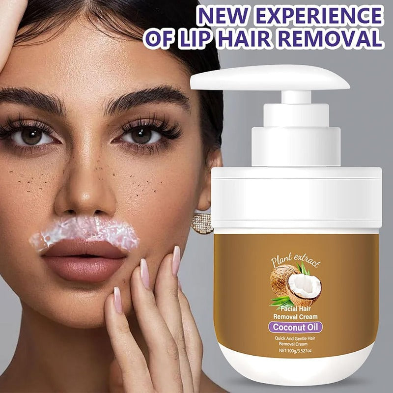 Shoplarke Coconut Oil Facial & Body Hair Removal Cream – Gentle & Moisturizing