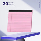 Prefermight Office Pop! Wide Legal Pad – Colorful, Landscape, Double Ruling, 30 Easy‑Tear Sheets