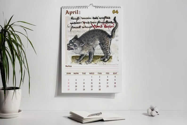 🗓️Weird cats in renaissance 2026 Wall Calendar