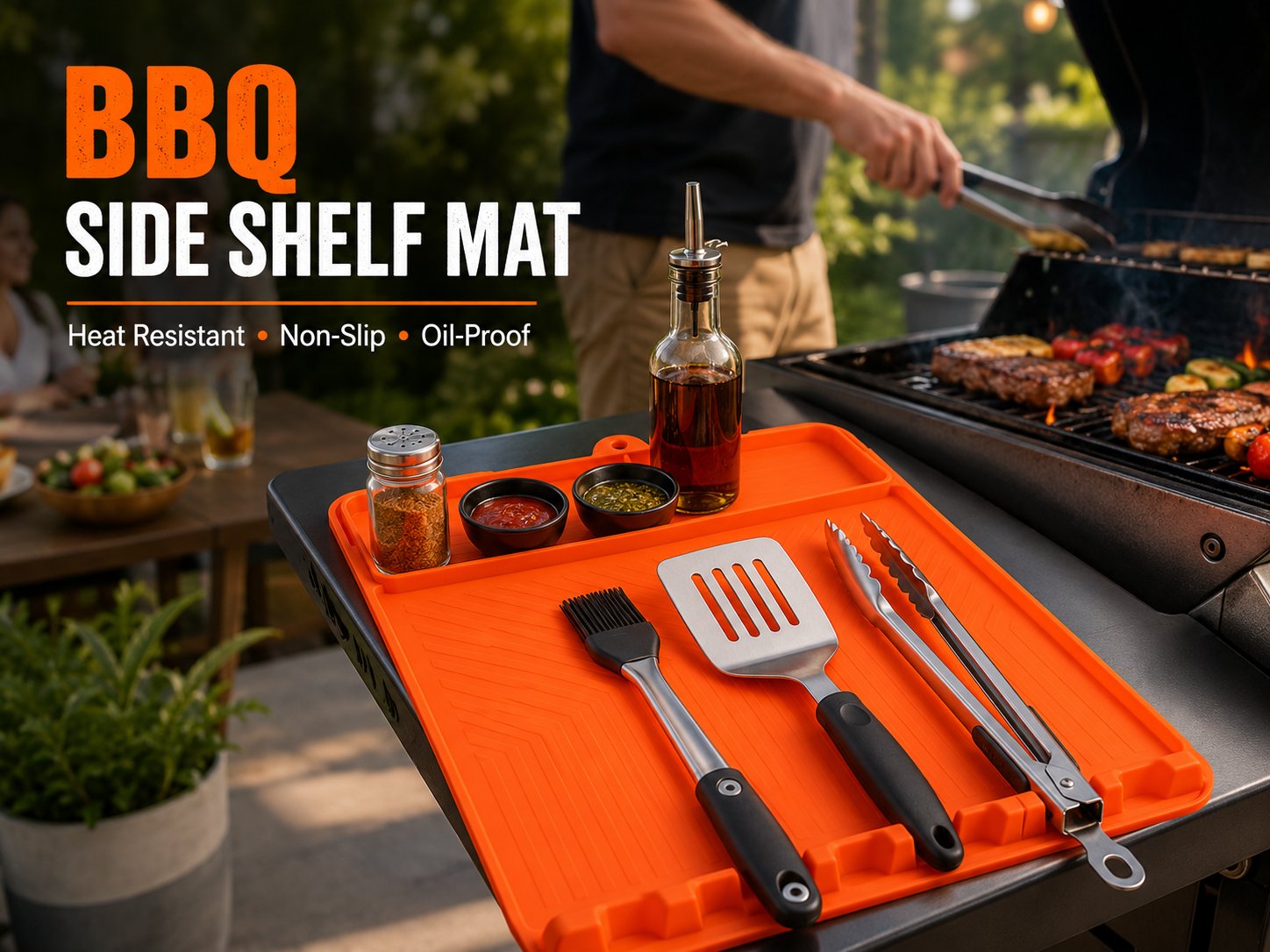 Relativelk Silicone Grill Side Shelf Mat