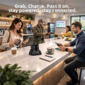 Quotationy 10000mAh Portable Charger with Dock – Built-in Cables & Family Charging Station for Home & Office