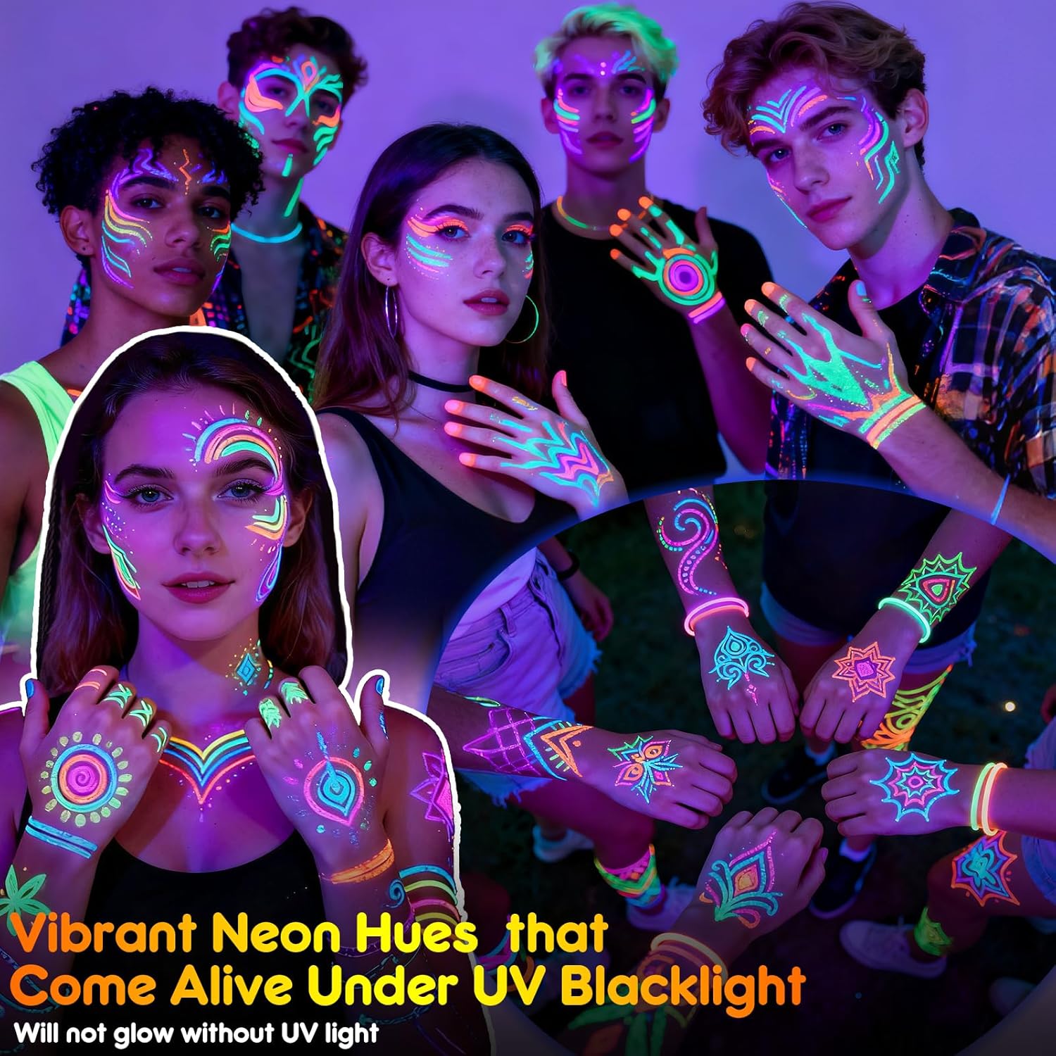 UV Neon Face Paint Markers 12 Colors