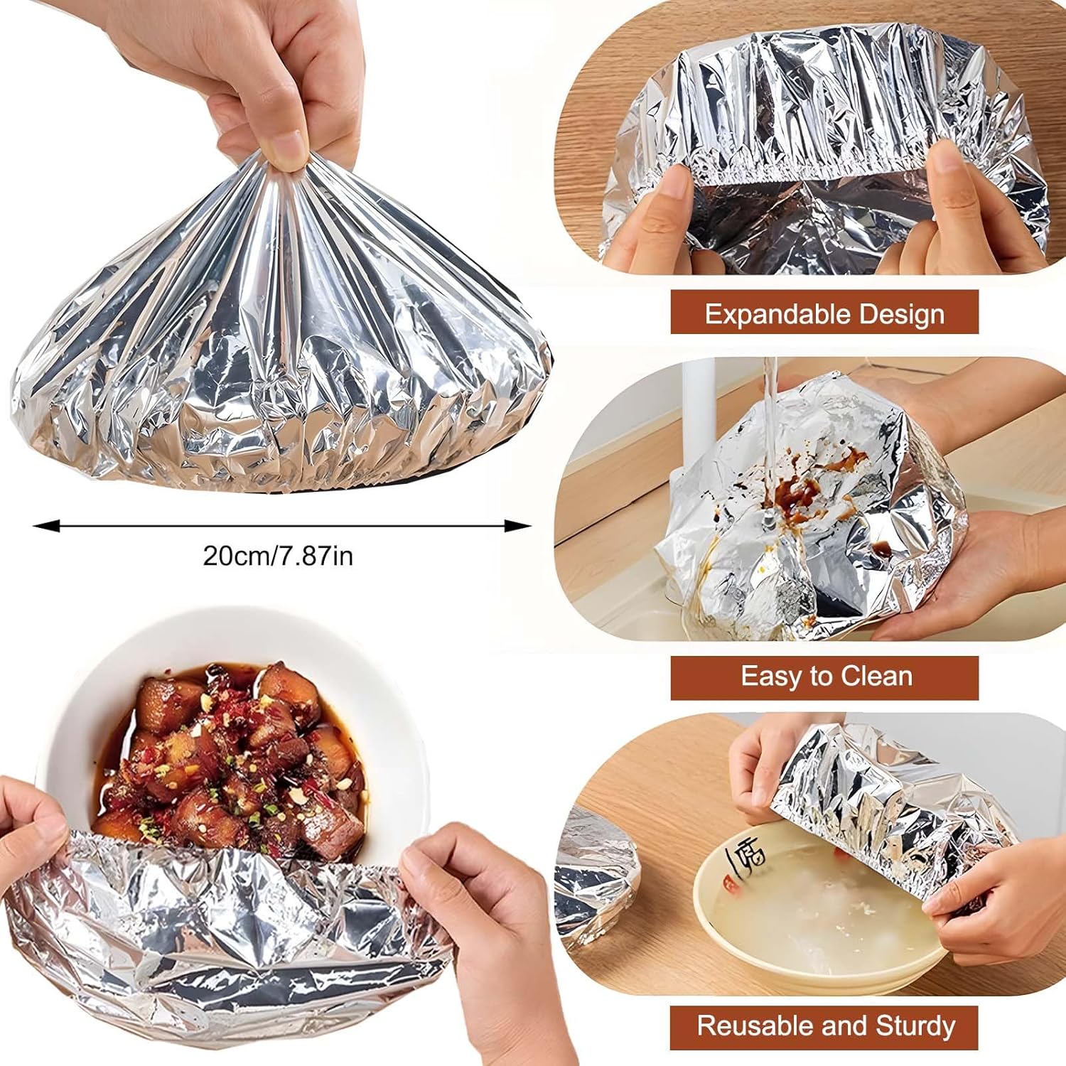 Fvaulity Home dining table & food container aluminum foil heat-retaining cover