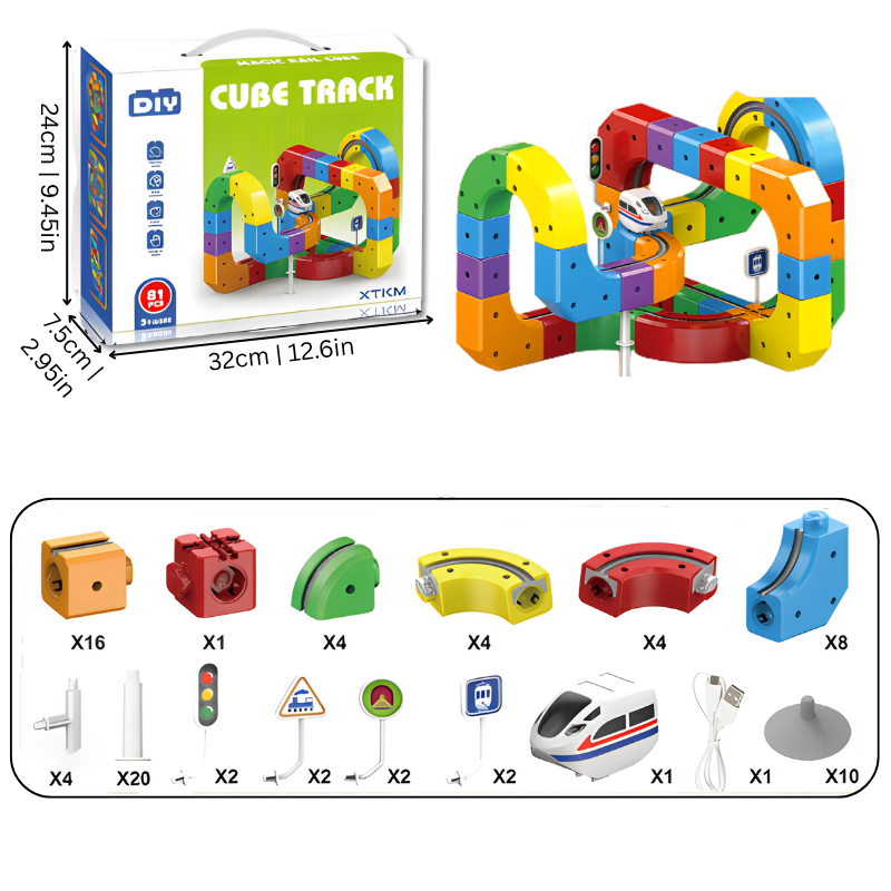 TrackFusion 3D Train Routes With Mix-And-Match STEM Cubes