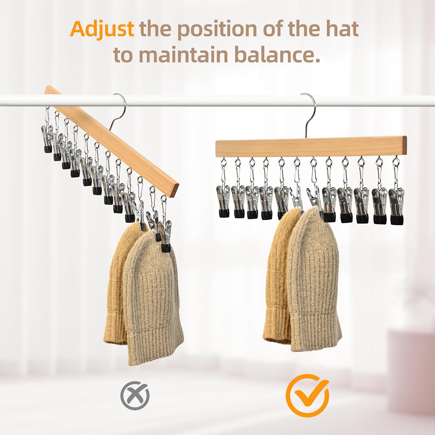 Submarinen Wooden Hat Hanger Closet Organizer