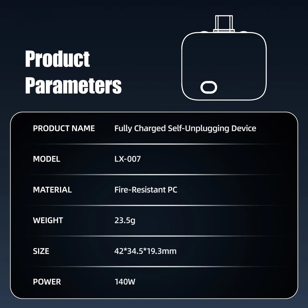 Comprisely Smart Auto Stop Charging Protector - AI Auto Disconnect 140W Fast Charger | Overcharge Protection for iPhone & Android