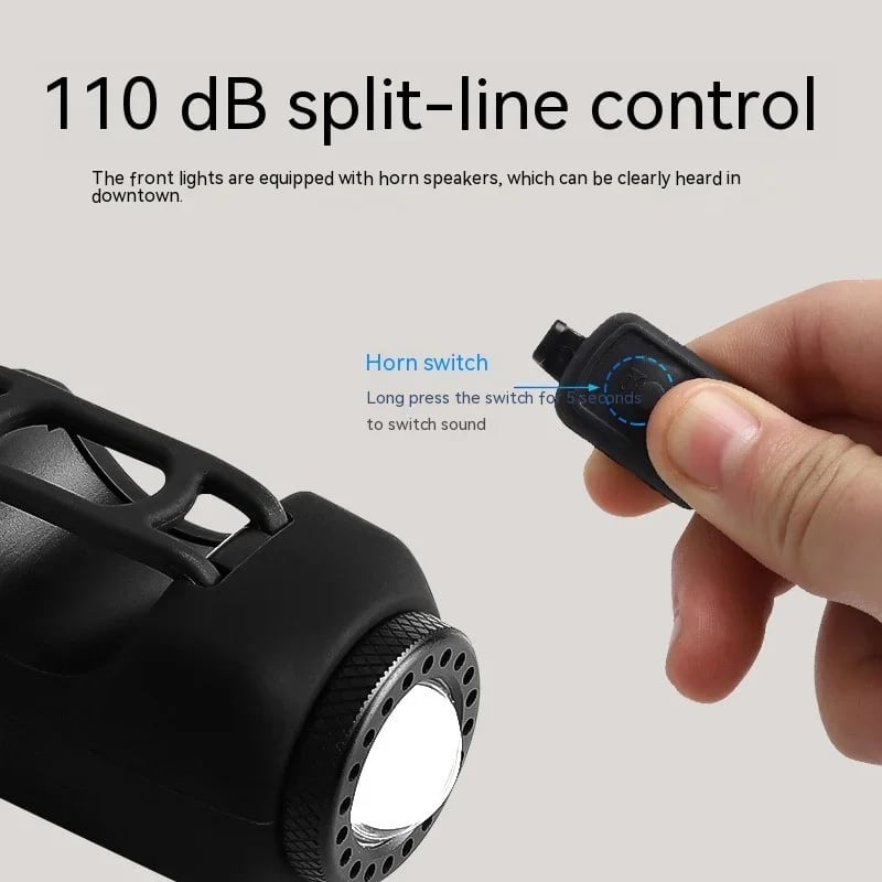 Holiisummer Bike Electronic Horn with Large Range Floodlight