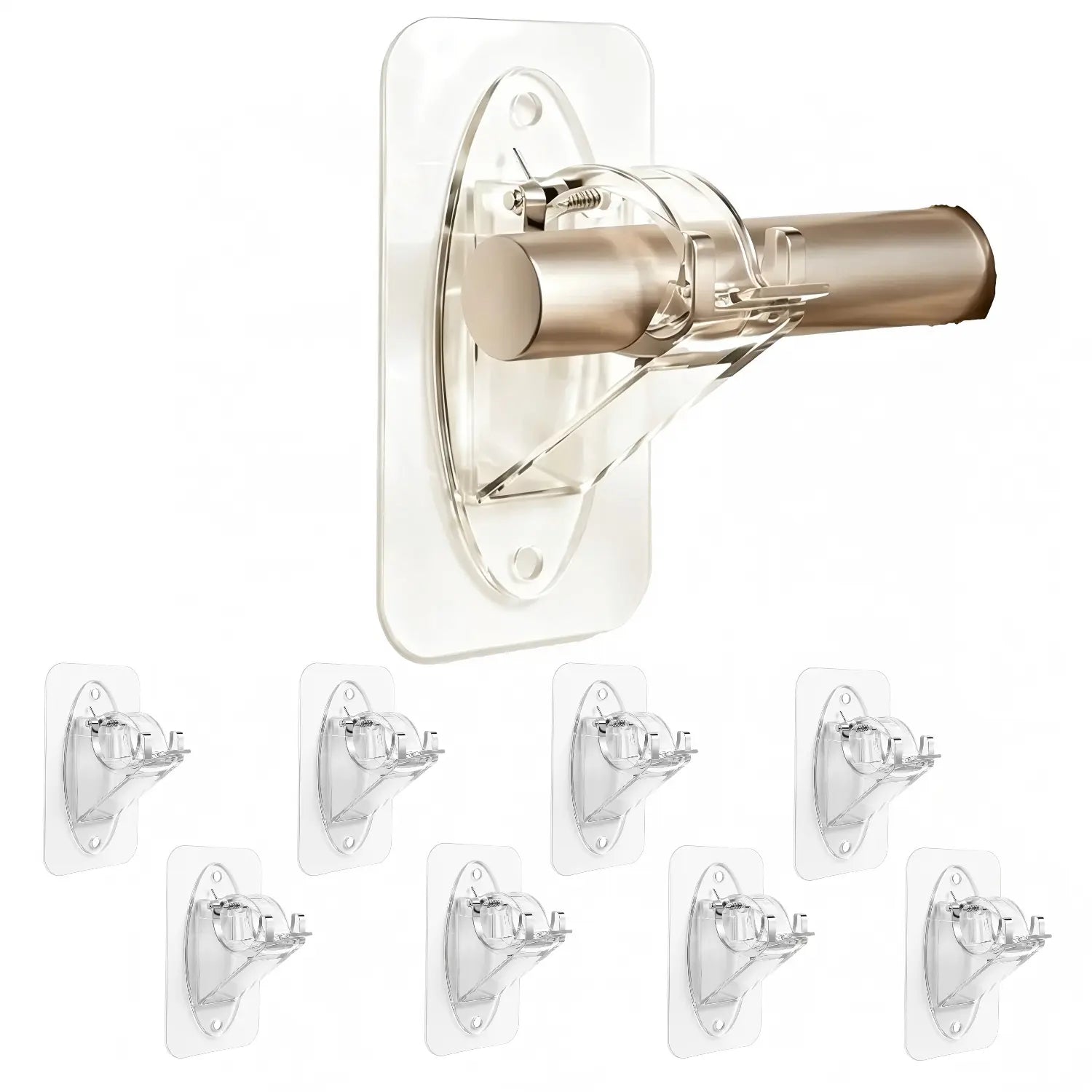 Fvaulity New Self Adhesive Rod Brackets, No Drill Needed Curtain Rod Holders