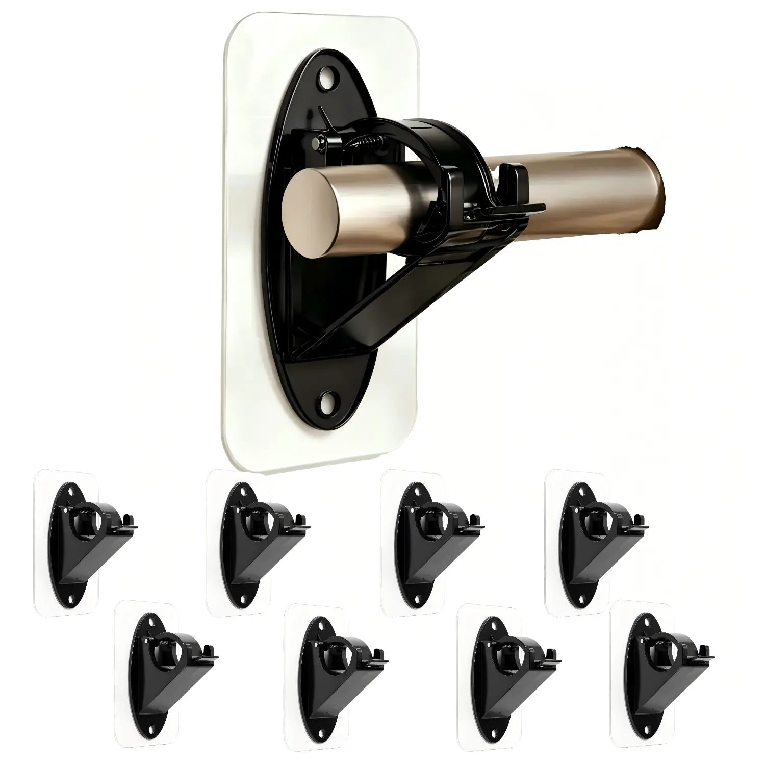 Fvaulity New Self Adhesive Rod Brackets, No Drill Needed Curtain Rod Holders
