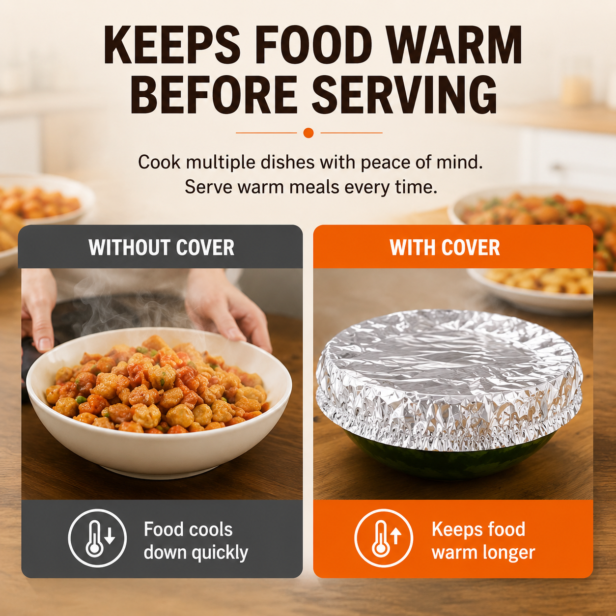 Uspoplarshop Home dining table & food container aluminum foil heat-retaining cover ( 10pcs )
