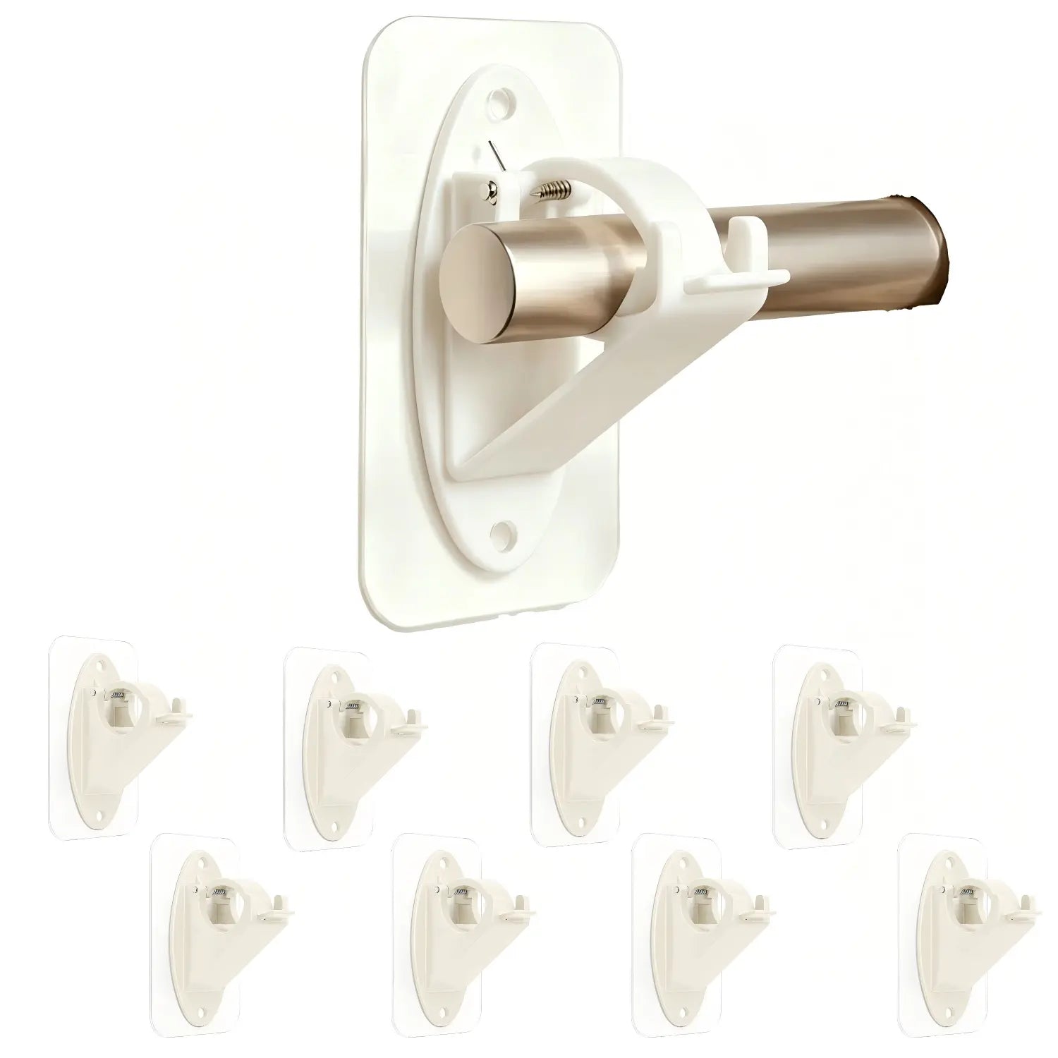 Fvaulity New Self Adhesive Rod Brackets, No Drill Needed Curtain Rod Holders