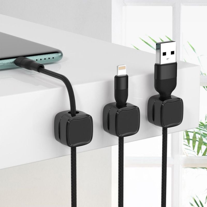 Pleteffect Magnetic Cord Organizer, Easy Secure Adhesive Cable Management