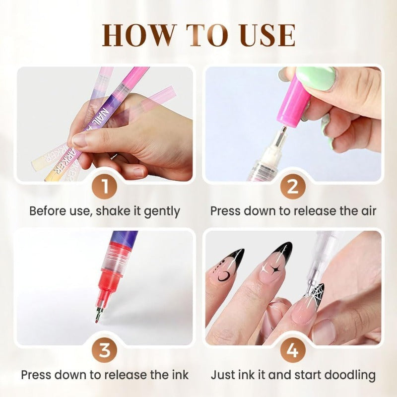 Shoplarke 12 Colors Graffiti Dotting Painting Marker Pen Kit