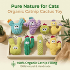 Latetleast Handmade Soft Cactus Kitten Chew Toys with Natural Catnip ( 5pcs )