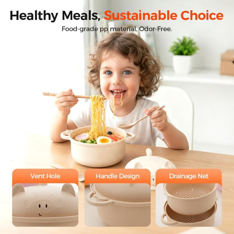 Everyneeding Cute Piggy Ramen Bowl Set