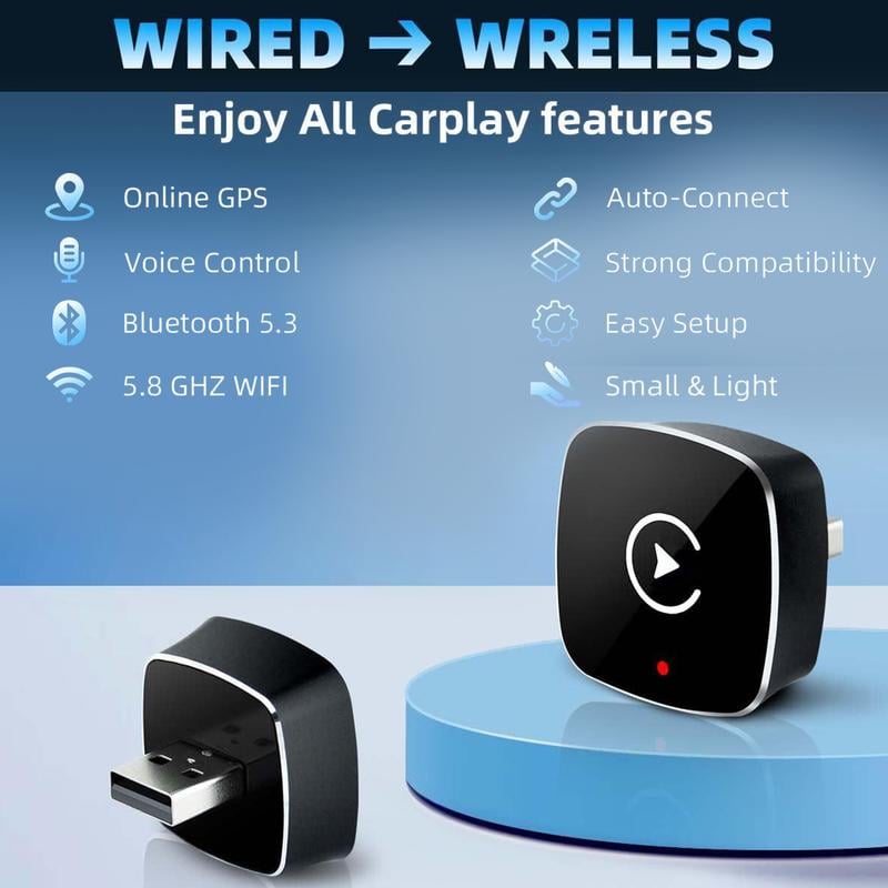 2-in-1 Adapter: Wireless CarPlay & Android Auto