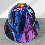 Ahlwo Blue Collar Daddy Hydro-Dipped Hard Hat | Industrial Rigid Impact-Resistant Safety Helmet with Full-Wrap Gloss Artwork
