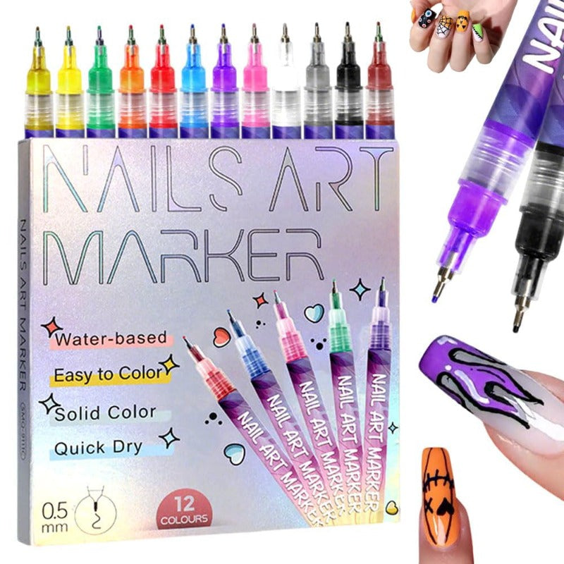 Shoplarke 12 Colors Graffiti Dotting Painting Marker Pen Kit