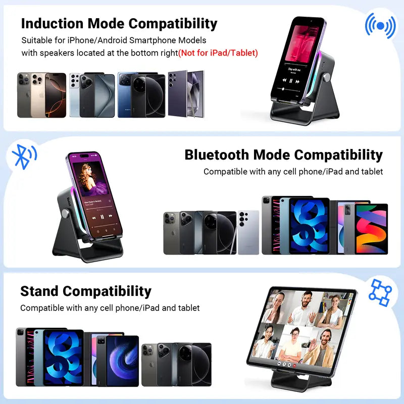 Asmutual™ Wireless Induction Audio Speaker Stand