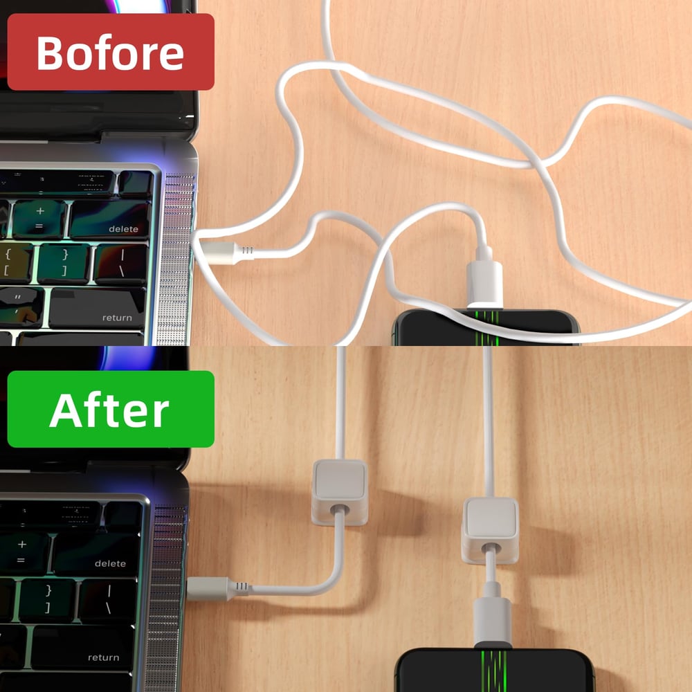 Pleteffect Magnetic Cord Organizer, Easy Secure Adhesive Cable Management
