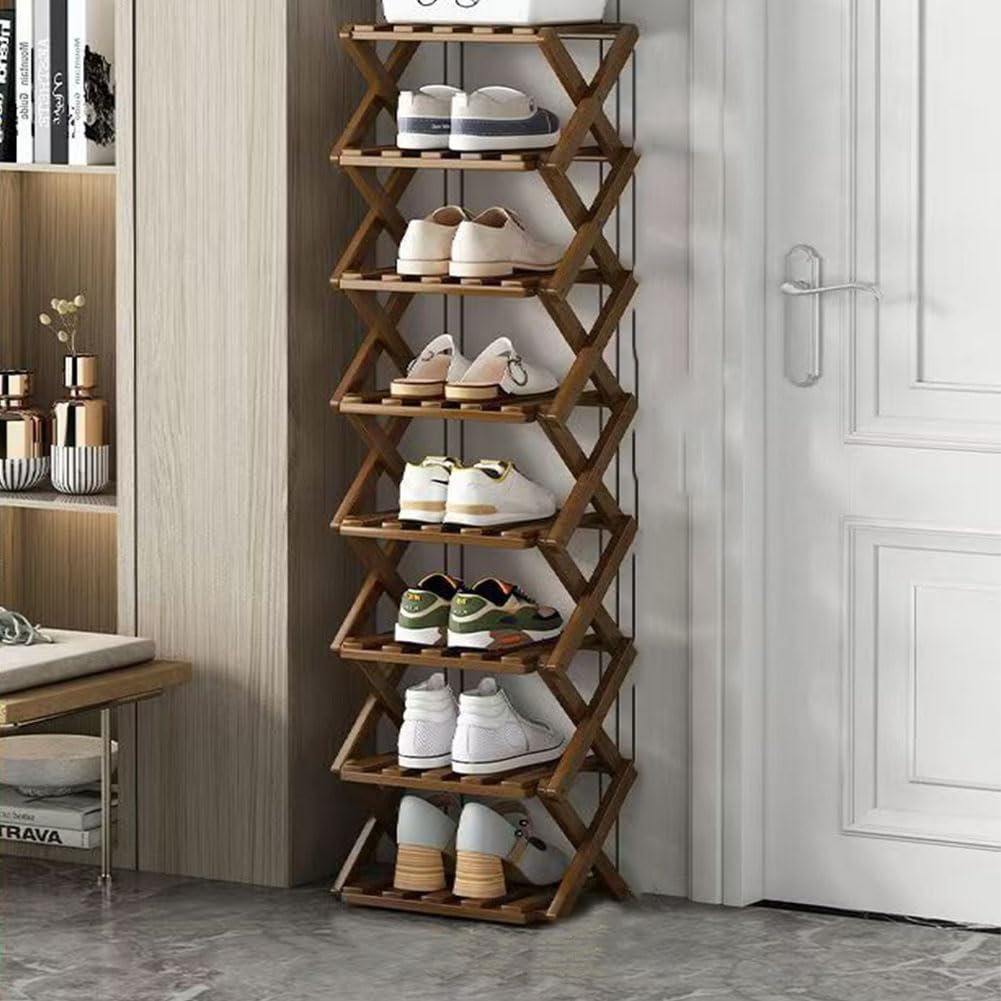 Doresty Wooden Collapsible Shoes Shelf: Space-Saving & Practical Design