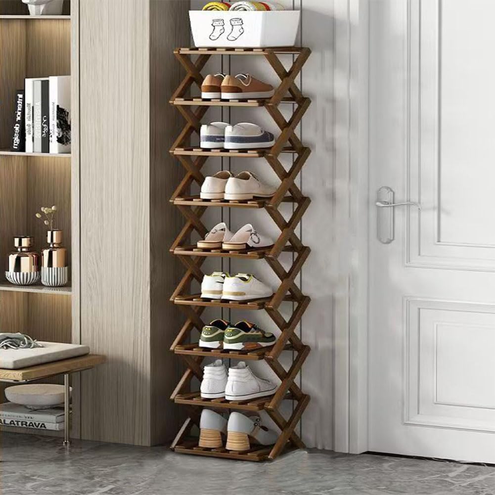 Doresty Wooden Collapsible Shoes Shelf: Space-Saving & Practical Design