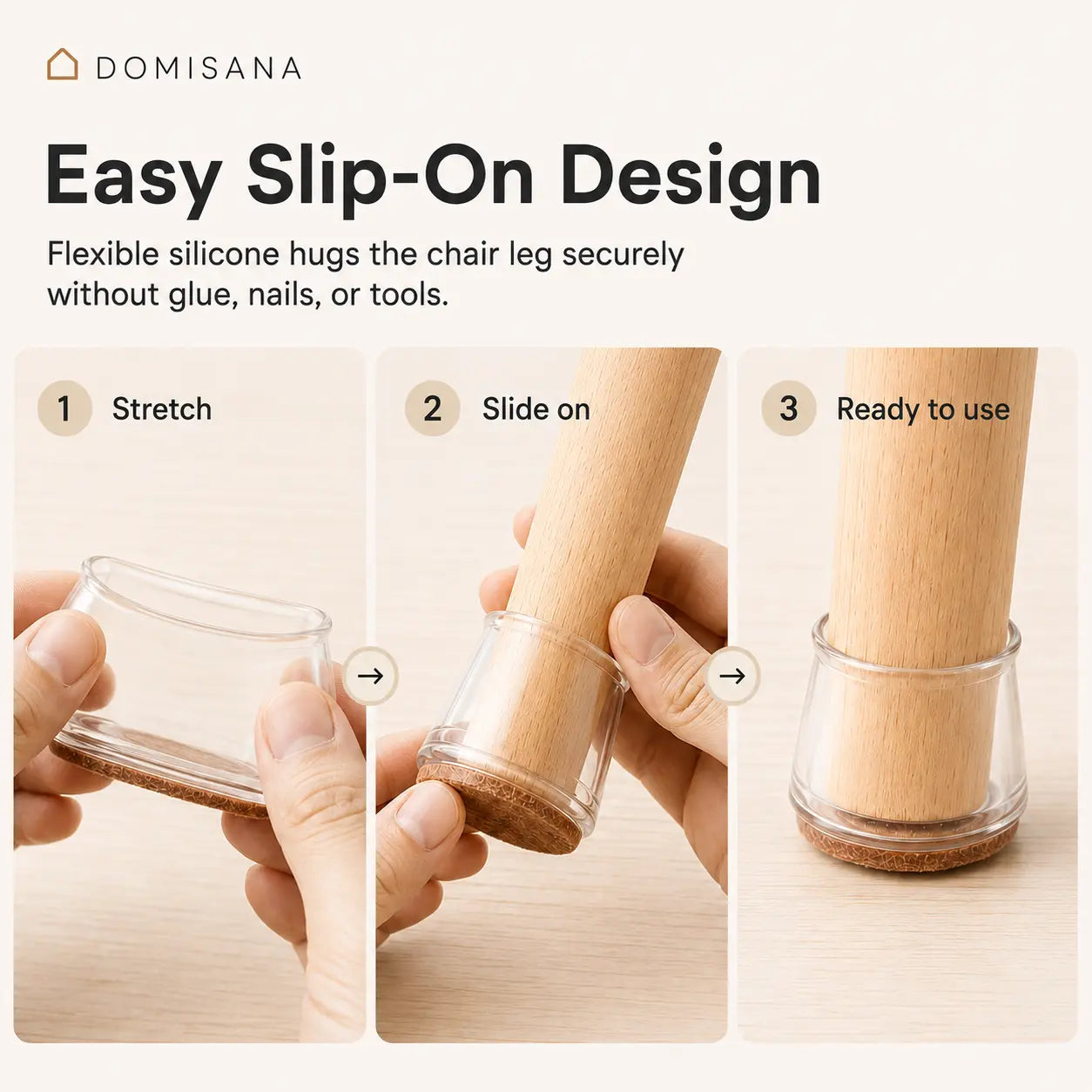 Domisana ClearGuard Chair Leg Protectors ( 12PCS )