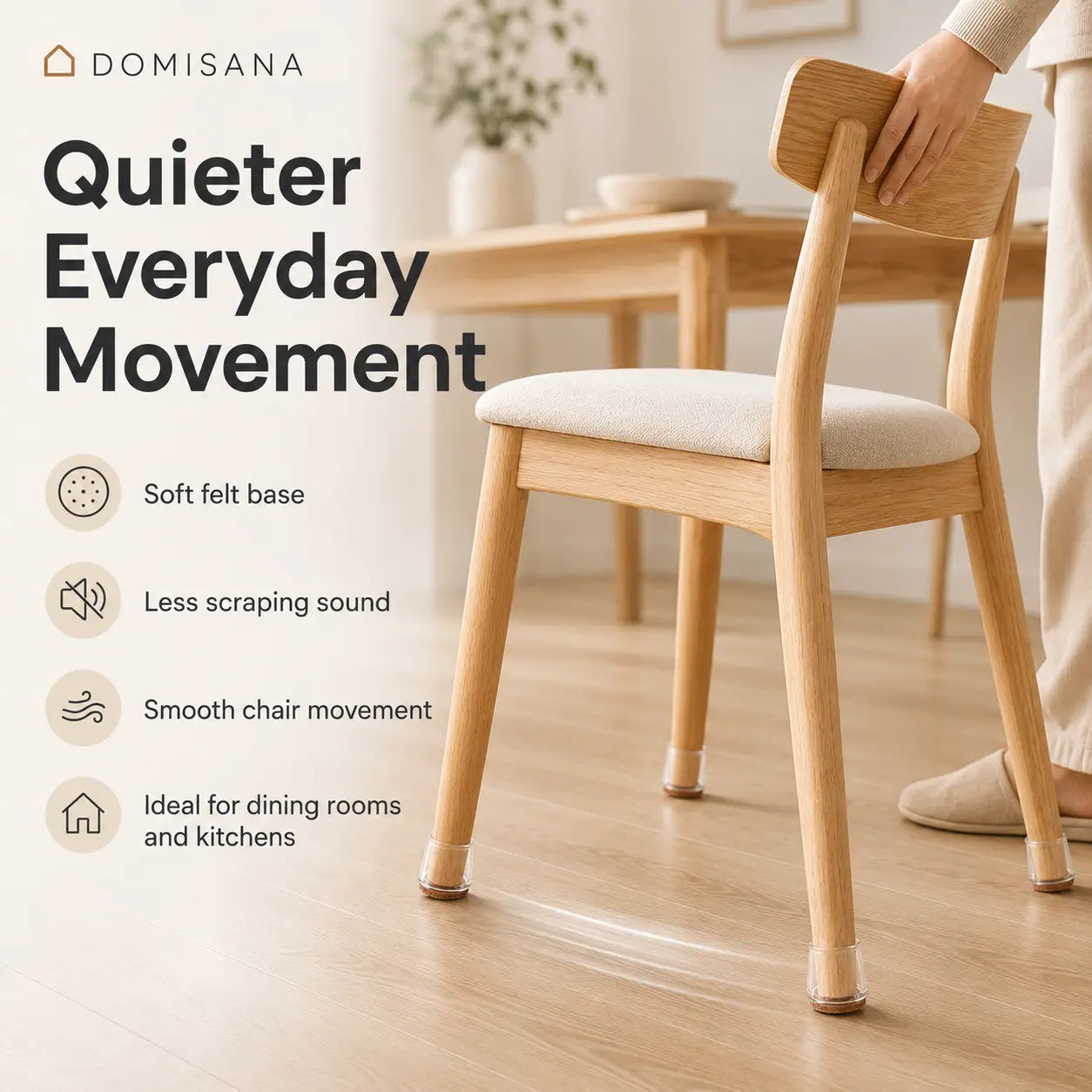 Domisana ClearGuard Chair Leg Protectors ( 12PCS )