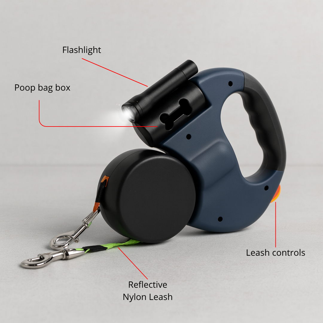 The Fur Lounge Dual Dog Leash with Anti-Tangle Rotation