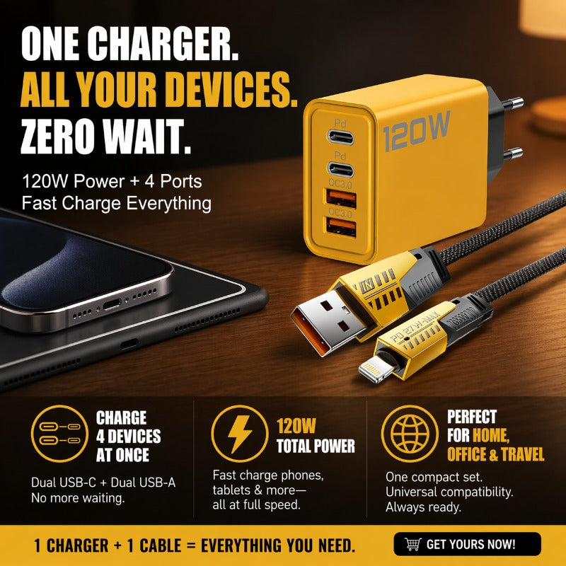 Everyneeding 4-Port Multi-Device Charger