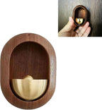Feylona Wooden Door Chime – Handmade Walnut & Brass Door Opening Bell for Home Decor