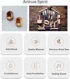 Feylona Wooden Door Chime – Handmade Walnut & Brass Door Opening Bell for Home Decor - 3