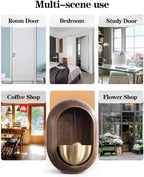 Feylona Wooden Door Chime – Handmade Walnut & Brass Door Opening Bell for Home Decor - 4