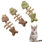 Hotjoiestore Catnip & Silvervine Chew ( 3pcs ) - Edible Dental Chew Toys for Cats/Kittens, with Catnip/Silvervine/Gall Fruit, Interactive for Indoor Cats