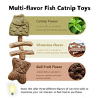Hotjoiestore Catnip & Silvervine Chew ( 3pcs ) - Edible Dental Chew Toys for Cats/Kittens, with Catnip/Silvervine/Gall Fruit, Interactive for Indoor Cats 2