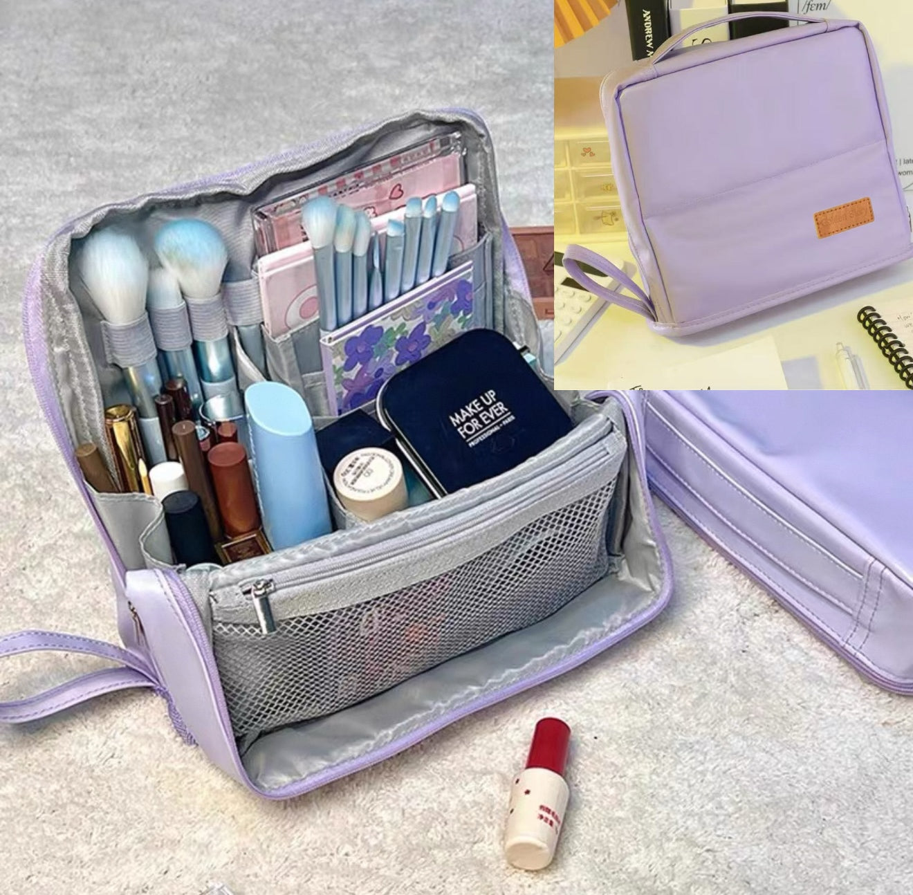 Doresty Standing Makeup Bag – Portable, Large Capacity