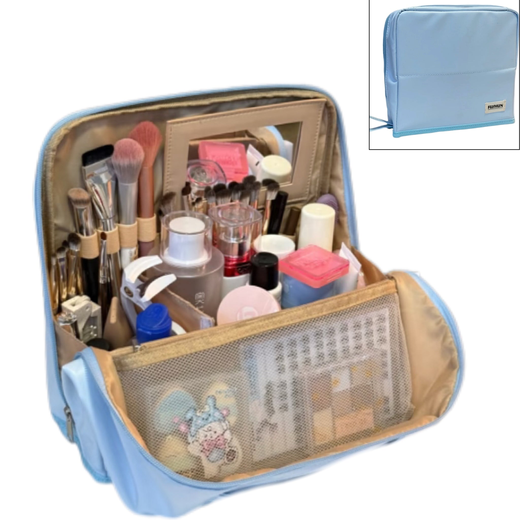 Doresty Standing Makeup Bag – Portable, Large Capacity