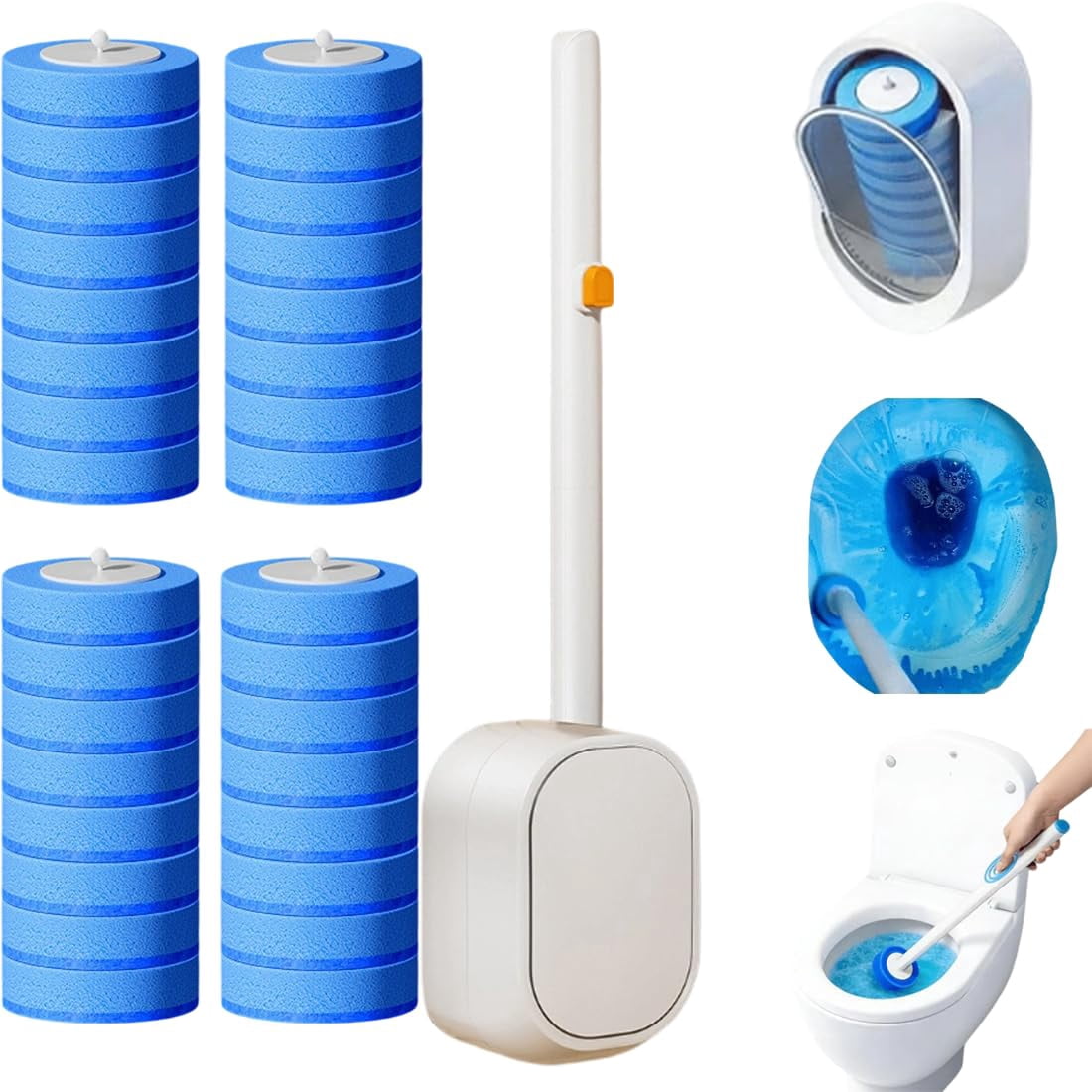 Keepholdly Hands-Free Flip-Top Disposable Toilet Brush